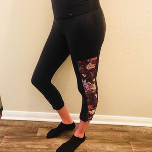 Black and Floral CALIA Capris